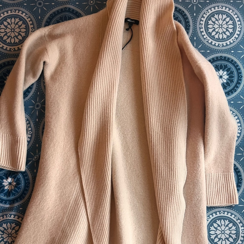 Brand New Allbird 100% Merino Wool Cream Shawl Cardigan Size M
